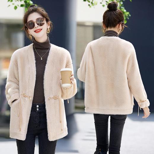 皮毛一体环保皮草外套女2023冬季新款小个子仿水貂绒加厚毛毛上衣 商品图1