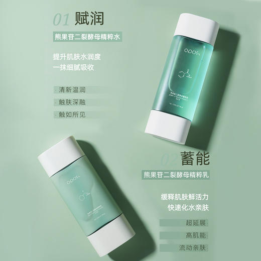 「不止颜值！水+乳套装」OPOSI熊果苷二裂酵母精粹水乳补水保湿提亮滋润爽肤水乳液美容护肤品 商品图1
