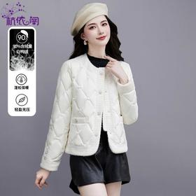 白色小香风轻薄羽绒服女冬季2023新款小个子短款气质时尚显瘦外套