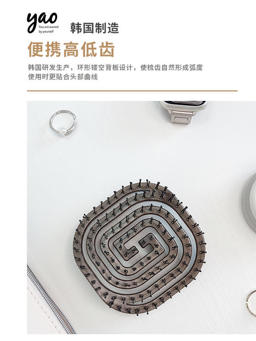 【胡彦斌/张雨绮同款】韩国yao镂空按摩梳子，干净卫生 不缠发 商品图5