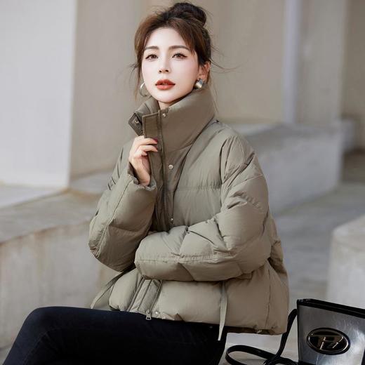 轻薄绗缝羽绒服女款2023年新款冬季短款气质小个子泡芙感面包服外 商品图0