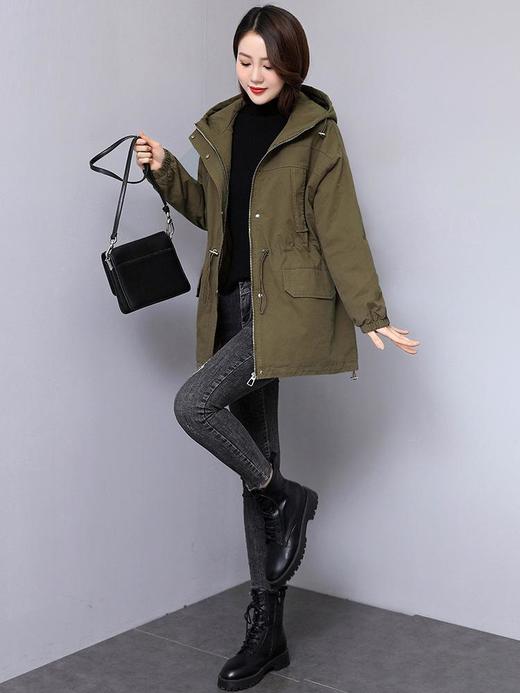 加绒加厚派克服棉衣女中长款2023冬季新款小个子棉服外套冬天棉袄 商品图2