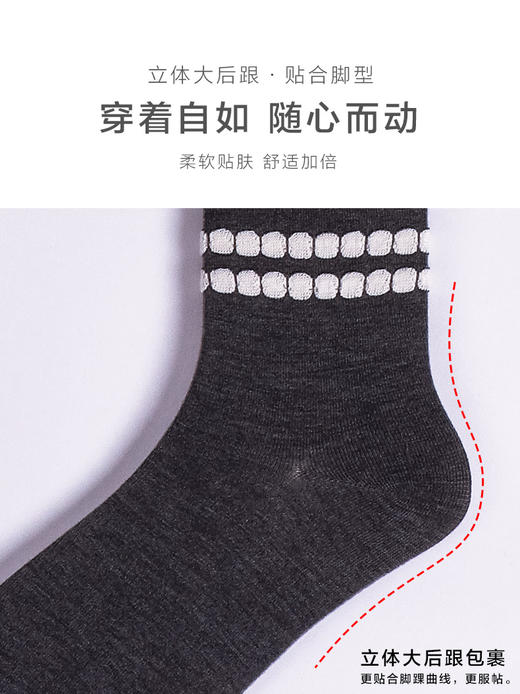 足装秀新品女款秋冬长筒堆堆袜吸湿发热保暖泡泡横条早春长邦女袜 商品图4