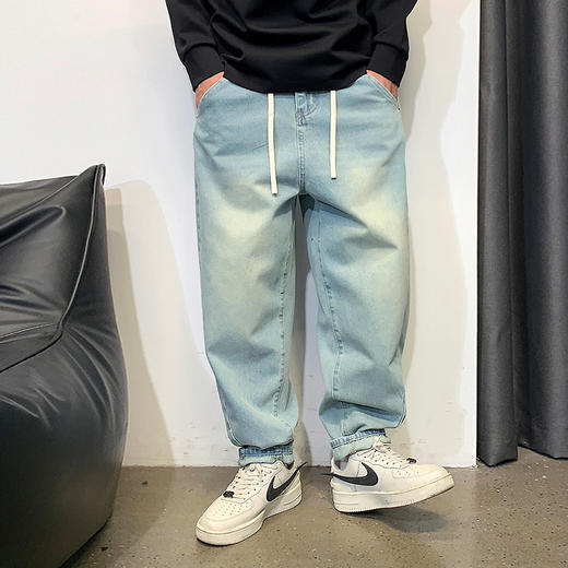 徐太浪美式复古蓝色牛仔裤男春秋新款百搭高级感潮牌潮流直筒裤 商品图1