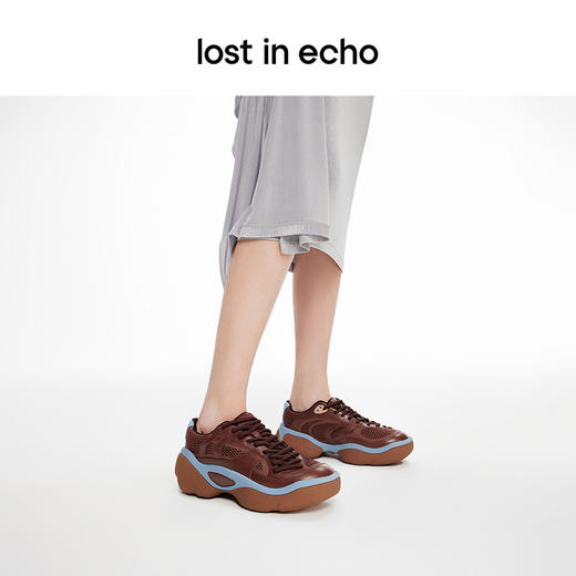 [捡漏价]lost in echo2024春季新品复古扭转鞋面网布异形厚底拼接运动鞋 商品图4