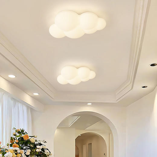 壁灯卧室床头灯奶油风温馨浪漫创意过道灯全光谱现代简约云朵壁灯 商品图4