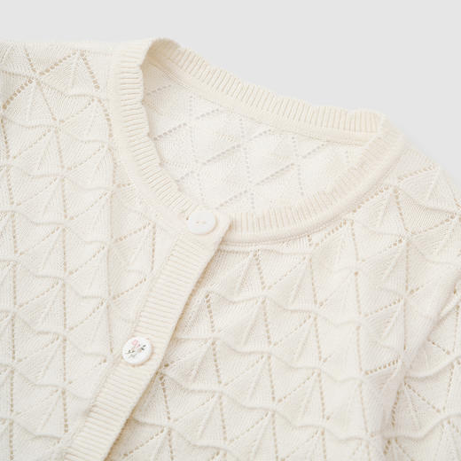 英氏童装外套可爱提花针织女宝宝外套2024春季新款YRWBJ1Q247A 商品图1