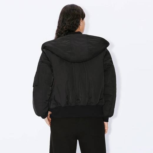 KENZO 高田贤三 女士徽标贴花短款派克羽绒服 黑色 FD62 BL173 9NK 99 商品图2