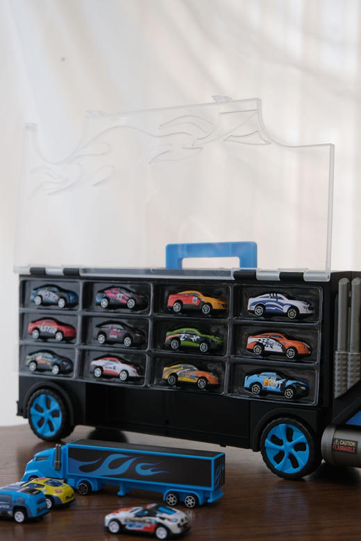 【青艺|大型双面收纳货柜玩具车】高端玩具❗️63cm大卡车🚛➕18辆小车➕1辆货柜车🚙 ✅PP+合金材质，防摔耐磨 ✅可伸缩手拎，收纳方便 商品图11