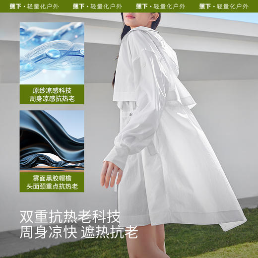 蕉下中长款防晒衣TS40424女春夏轻薄户外防晒服防紫外线风衣外套 商品图2