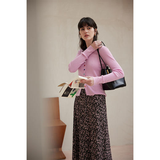 HeyDress法式碎花半身裙女春季高腰系带温柔浪漫垂感a字显瘦半裙 商品图3