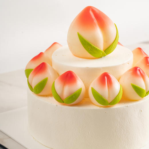 预定款｜蟠桃上寿蛋糕双层双层6寸+4寸（纯动物奶油新鲜水果夹心 提前3天预定） 商品图2