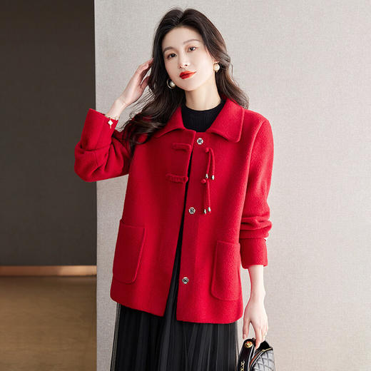 QY2198春季新款2024洋气时尚休闲针织衫女厚款红色本命年外套上衣 商品图4