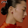 ZEGL红色天然朱砂耳钉耳环女气质新年秋冬2024年新款925银耳饰品 商品缩略图5