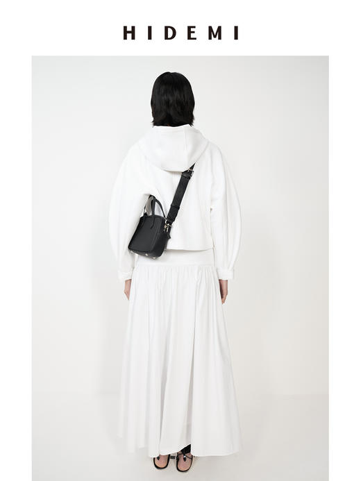 HIDEMI 休闲廓形空气感拉链开衫连帽短夹克/百褶半身裙 商品图3