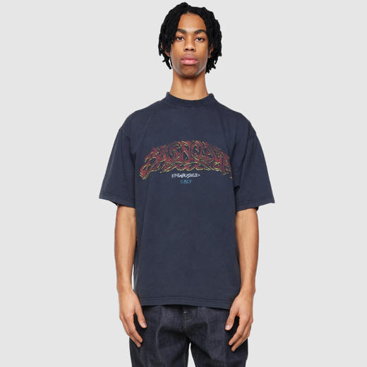 BALENCIAGA 巴黎世家 男士棉质徽标印花圆领短袖T恤 黑色 764235 TPVM8 1568 商品图1