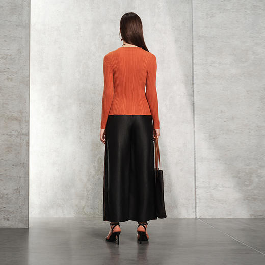 TANGY Collection天意精品2024春季新品莨绸香云纱高端大气阔腿裤女L232500A 商品图2