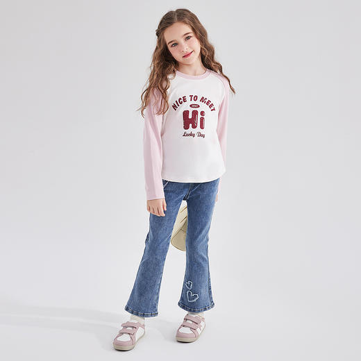 笛莎Deesha 女童裤子2024新款女童牛仔裤 商品图2