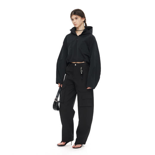 NUTH短款设计感半拉链宽松连帽外套 商品图2