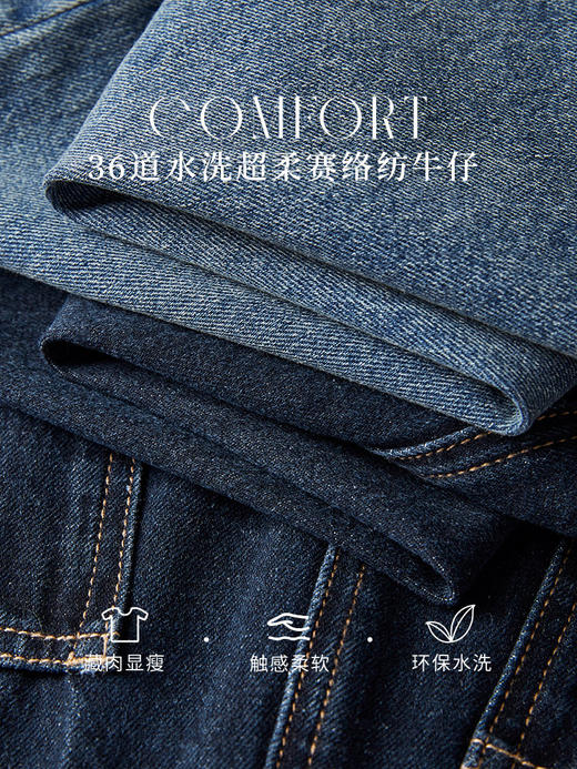 【129选3件，不退换】熙世界复古开叉牛仔半身裙2025秋季新款高腰显瘦中长款a字裙子 商品图4