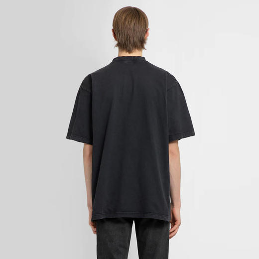 【二】BALENCIAGA 巴黎世家 男士棉质徽标印花圆领短袖T恤 黑色 739784 TOVK1 8190 商品图2