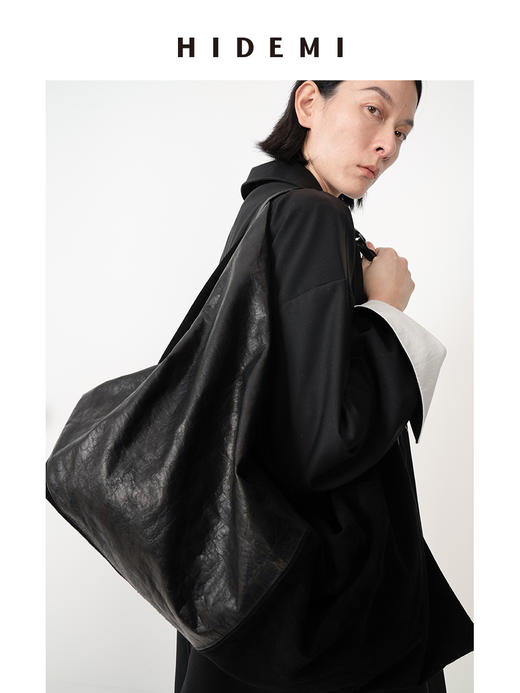 HIDEMI 麂皮拼接牛皮行囊包小号/大号 商品图9