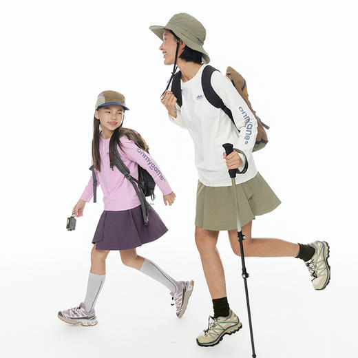 onmygame女童半身裙休闲运动户外百褶裙儿童裙裤一体短裙 商品图4