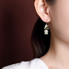 【铃兰花】S925银镀金和田玉珐琅耳钩【CW-EG01884】 商品缩略图3