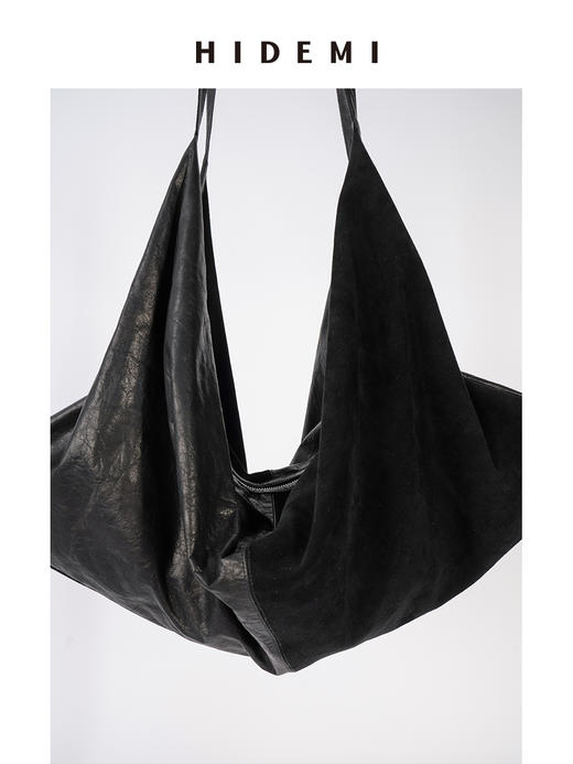 HIDEMI 麂皮拼接牛皮行囊包小号/大号 商品图6