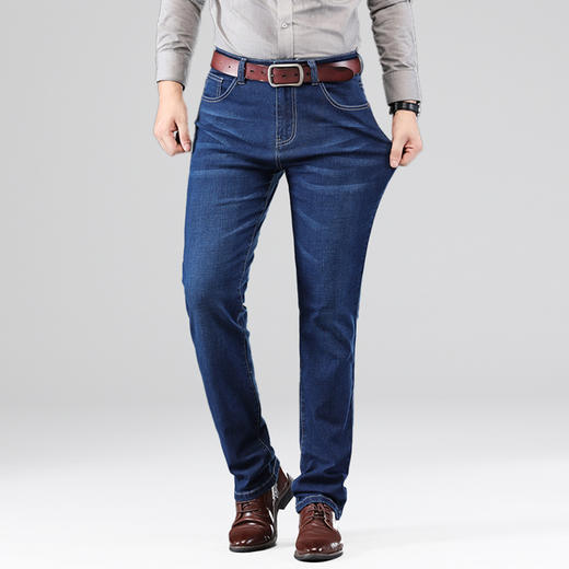 【Q】【新款DYG】大依优型大码牛仔裤直筒长裤男舒适弹力休闲商务简约百搭加肥加大男装 商品图2
