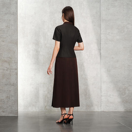 TANGY Collection天意精品2024春季新品气质拼接修身莨绸香云纱上衣短外套 L241002 商品图2