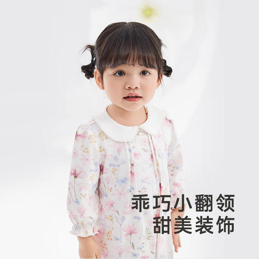 【商场同款】英氏可爱印花连体衣春夏女宝宝长袖连体衣新款 商品图1