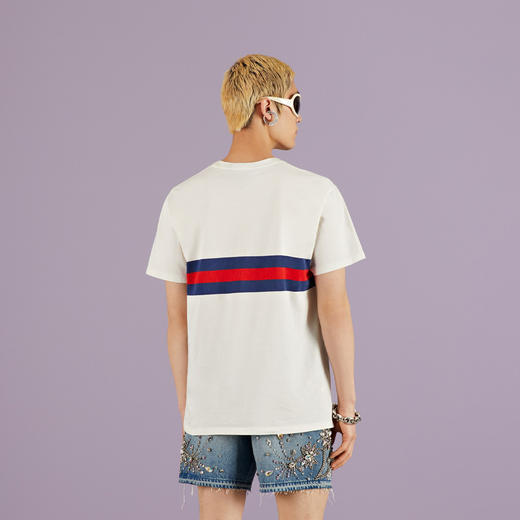 【一】GUCCI 古驰 男士互扣式双G棉质圆领短袖T恤 白色 548334 XJET1 9095 商品图2
