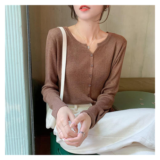 新款春秋款【高品质 针织开衫女外套】休闲显瘦 长袖毛衣打底衫 商品图10