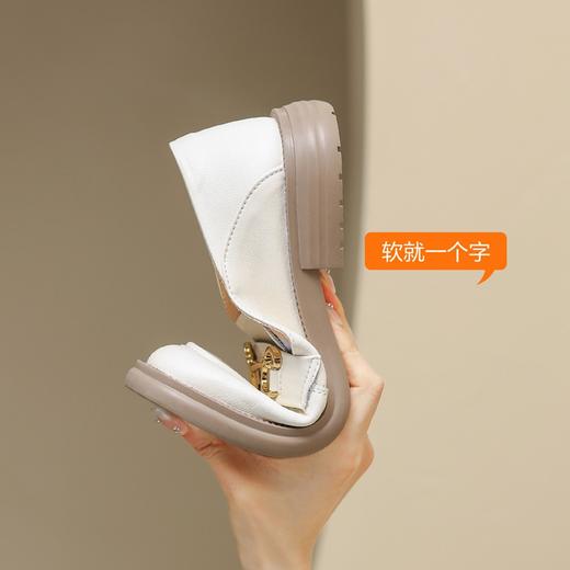 ZHR乐福鞋女2024春季新款韩版时尚百搭ins法式金属衔扣小皮鞋 商品图9