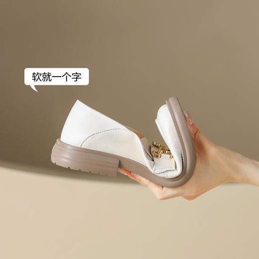 ZHR乐福鞋女2024春季新款韩版时尚百搭ins法式金属衔扣小皮鞋 商品图10