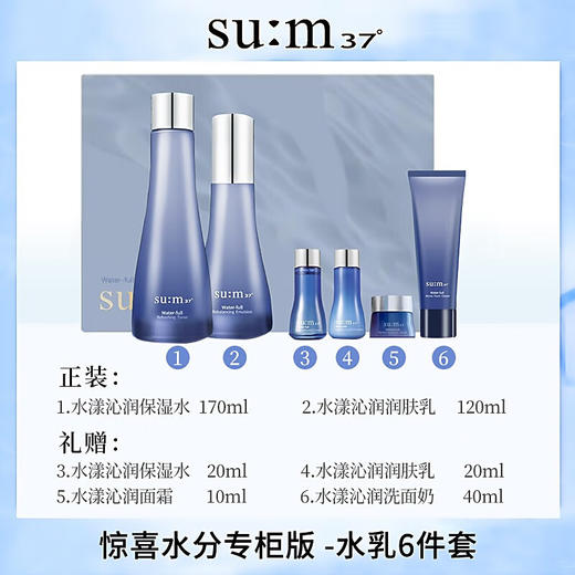 SUM:呼吸蓝惊喜水分新版两件套（水170ml+乳120ml+洁面40ml+面霜10ml+水乳20ml） 商品图3