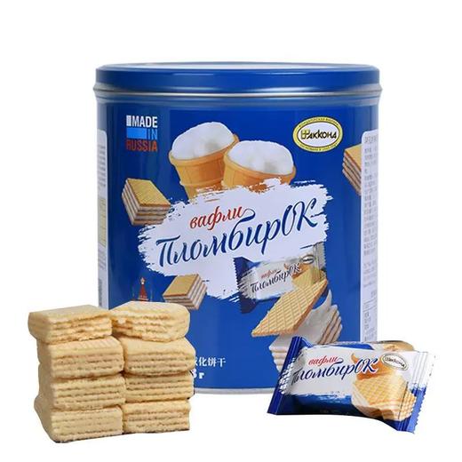 【中欧班列精选】俄罗斯进口阿孔特菲利莫味/冰淇淋味/牛奶味/奶酪味多口味夹心多层威化罐装 278g/罐 商品图13