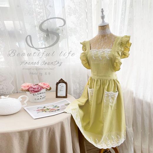 围裙女式工作时尚公主可爱网红新款高档罩衣厨房家用蕾丝纯棉全棉 商品图4