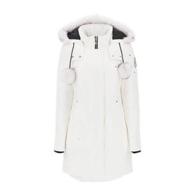 MOOSE KNUCKLES 女士金属驼鹿指节徽标剪羊毛派克羽绒服 白色 M32LP203SX 1007