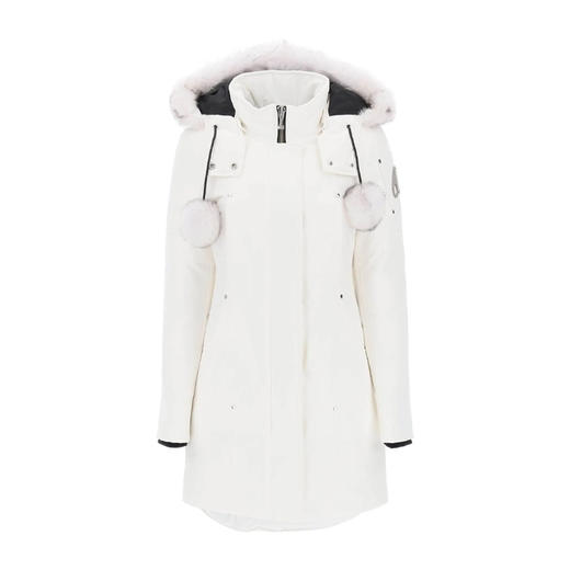 MOOSE KNUCKLES 女士金属驼鹿指节徽标剪羊毛派克羽绒服 白色 M32LP203SX 1007 商品图0