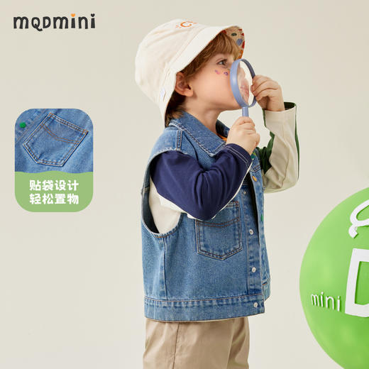 【110-140】【MQDMINI】男童春秋牛仔马甲无袖外套 商品图7