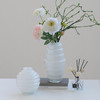 白色螺纹白瓷玻璃花瓶餐桌花插摆件工艺品 商品缩略图0