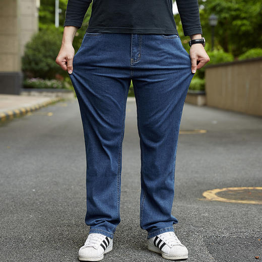【Q】【特大码】【夏季薄款】【新款DMR】大依优型大码男装直筒牛仔裤弹力加肥加大号宽松长裤舒适胖子裤子夏季 商品图4
