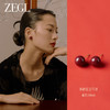 ZEGL红色天然朱砂耳钉耳环女气质新年秋冬2024年新款925银耳饰品 商品缩略图9