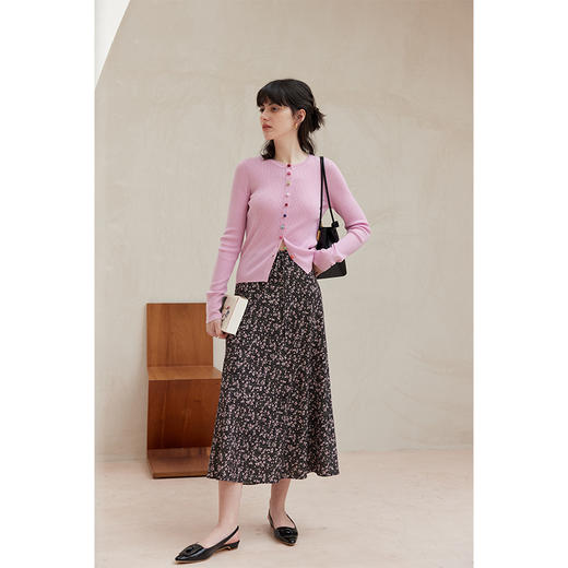 HeyDress法式碎花半身裙女春季高腰系带温柔浪漫垂感a字显瘦半裙 商品图2