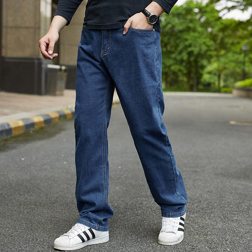 【Q】【特大码】【夏季薄款】【新款DMR】大依优型大码男装直筒牛仔裤弹力加肥加大号宽松长裤舒适胖子裤子夏季 商品图2