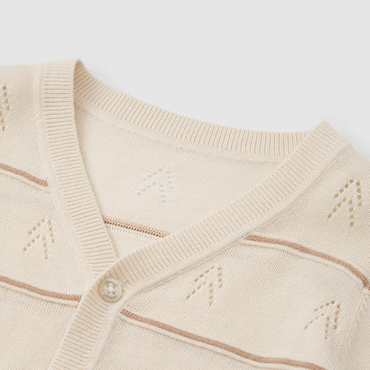 英氏童装外套条纹针织男宝宝外套2024春季新款YRWBJ1Q191A 商品图1