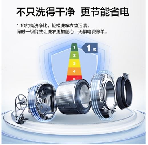 海尔【新品】（252014）海尔318全自动滚筒洗衣机10公斤BLDC变频晶彩屏智能投放超薄大容量家用洗衣机 G100318B14LS 商品图5