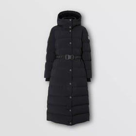 BURBERRY 巴宝莉 女士可拆式连帽束带羽绒服 黑色 8018556 A1189